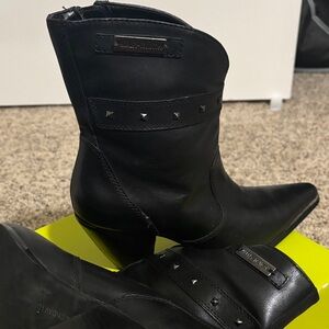 Harley-Davidson Black Studded Ankle Boots